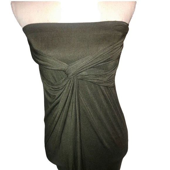 Women’s Strapless Asymmetrical Wrap Dress - Picture 3 of 14